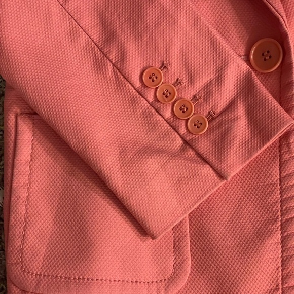 Talbots Women's Pink Jacket Blazer Coat Classic Cotton Jacket with Pockets, Sz 2 - Picture 3 of 4